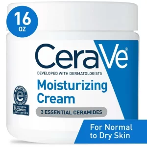 CeraVe Moisturizing Cream Jar for Face and Body for Normal to Dry Skin, 16oz