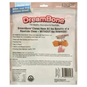 DreamBone Peanut Butter Flavored Rawhide-Free Dog Chews, Mini, 45.2 Oz. (80 Count)