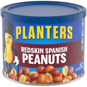 Planters Redskin Spanish Peanuts, 12.5 oz Canister (6 pack)