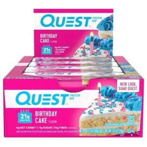 Quest Protein Bar, Birthday Cake, 21g Protein, 12Ct